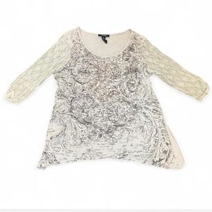 Grunge Cream Lace Women's Long Sleeve Top
